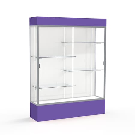 Ghent Lighted Floor Display Case 60x80x16, White, Satin 3175WB-SN-PE