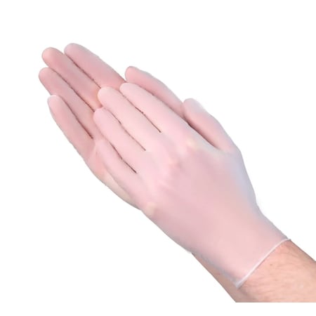 Vanguard VGuard Clear Vinyl Std Industrial Glove, PF, 3 Mil, Large, 100PK A23A13