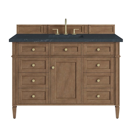 James Martin Vanities Brittany 48" Single Vanity, Pecan w/ 3 CM Charcoal Soapstone Silestone Top 655-V48-PCN-3CSP