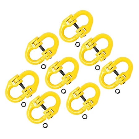 Mytee Products 3/8 in Grade 80 Coupling Link, Hammerlink, Hammer Lock Chain Connector, 8PK G8-CL-38x8
