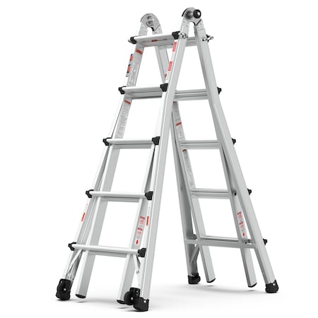 Wrightmaster 22 ft. Multi-Position Aluminum Ladder with Wheels, ANSI 300 lbs. Weight Rating ZR-201199
