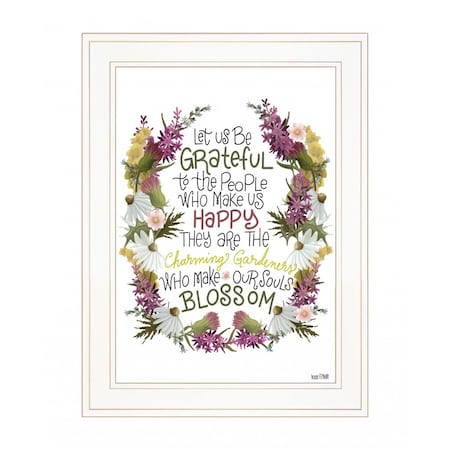 Homeroots Charming Garden 3 White Framed Print Wall Art 407659