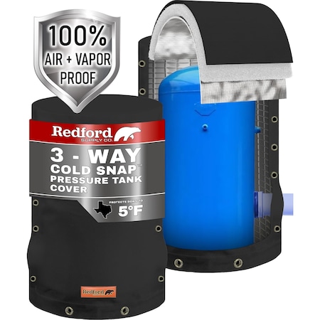 Redford Supply Co. 28"Diameter x 64"H, Black - 3 Way Pressure Tank Cover Insulated, Well Pressure Tank Cover B0B21ZDSVQ