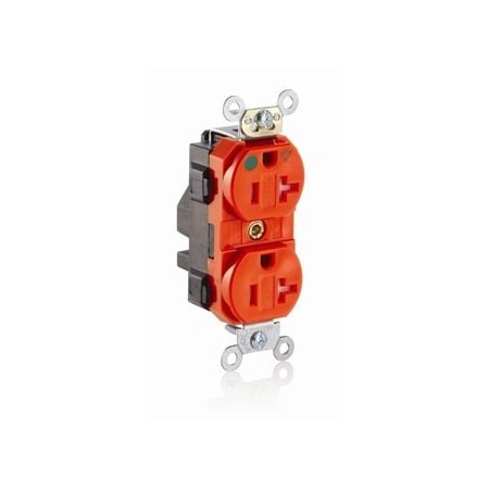 Leviton Lev-Lok Hospital Grade Tamper Resistant Duplex Receptacle, 20 Amp, 125 Volt MT830-IG