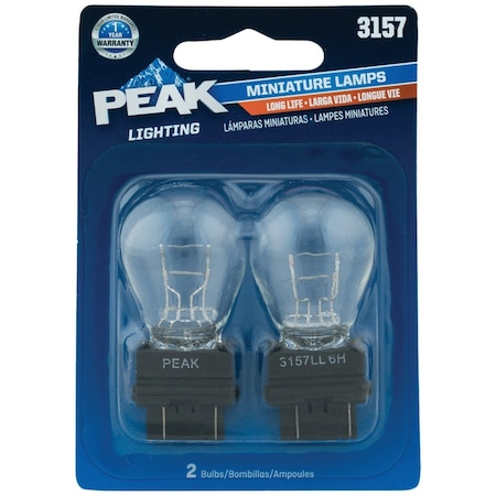 Peak 3157 12.8/14V Mini Incandescent Automotive Bulb, 2PK 3157LL-BPP