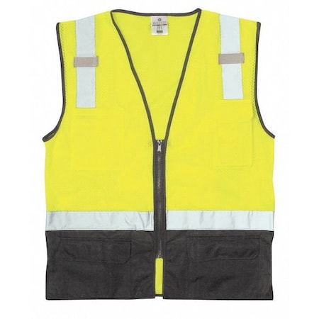 Kishigo Safety Vest, Mesh Bottom, Lime, Class 2, S/M 1509-S-M