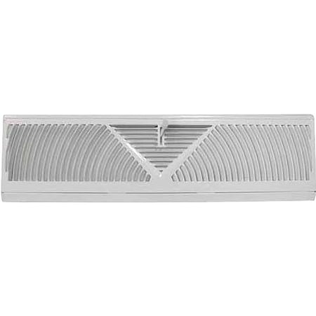 Prosource ProSource BB-18W Baseboard Register, 18 in W x 4-1/2 in H Duct Opening, Steel, White BB-18W