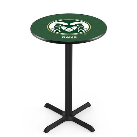 Holland Bar Stool Co 42" Blk Wrinkle Colorado State Pub Table, 36" dia. Top L211B4236ColoSt