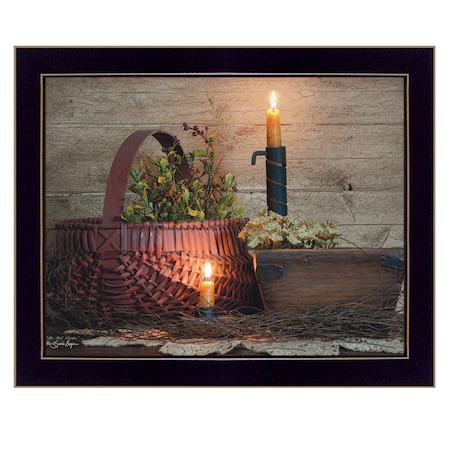 Homeroots The Red Basket 3 Black Framed Print Wall Art 404668
