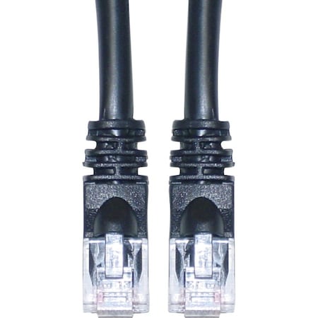 Cable Wholesale Cat5e Black Copper Ethernet Patch Cable, Snagless/Molded Boot, POE Compliant, 14 foot 10X6-02214