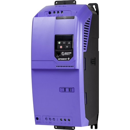 Optidrive E3 General Purpose, variable frequency drive, digital programmable, IP20 cabinet mount. Voltage 10 HP ODE-3-420300-3F42