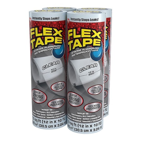 Flex Seal Roof Repair Tape, 10" L, 12" W, Clear TFSCLRR1210