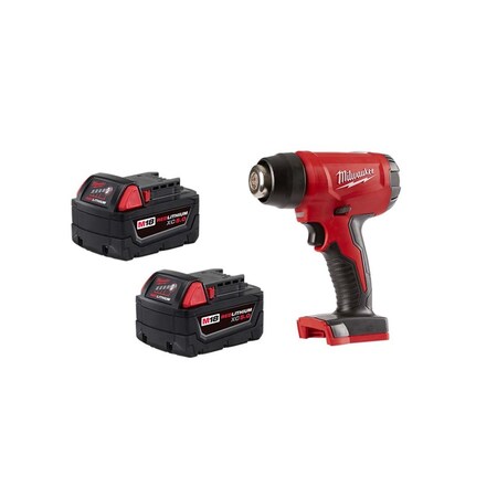 Milwaukee Tool M18 XC5.0 Battery 2PK + M18 Heat Gun 48-11-1852, 2688-20