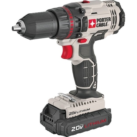 Porter-Cable PCC601LA Drill/Driver, 20 V Battery, Lithium-Ion Battery, 1/2 in Chuck PCC601LA