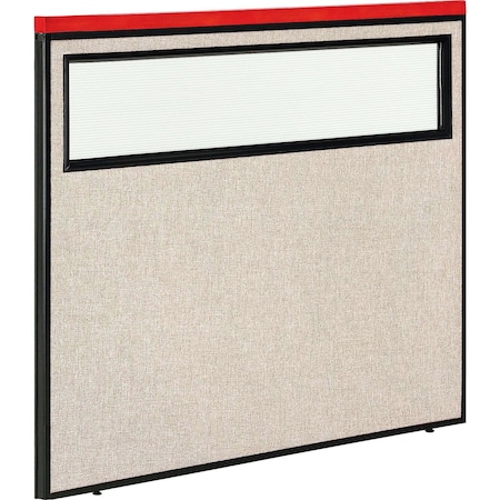 Global Industrial Interion Deluxe Office Partition Panel with Partial Window, 48-1/4"W x 43-1/2"H, Tan 694759WTN
