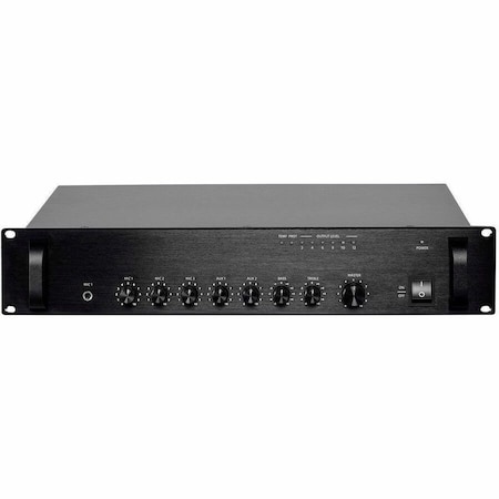 Monoprice Commercial Audio 60W 5ch 100/70V Mixer Amp with Microphone Priority (N 18803