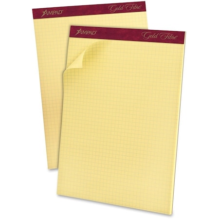 Esselte Gold Fibre Quad Pad, 8-1/2" x 11-3/4", 4 x 4 Sq/In, 50 Sheets/Pad 22143
