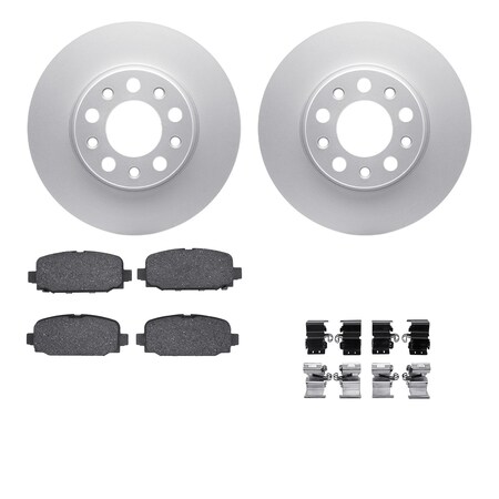 Dynamic Friction Co DFC GEOSPEC Coated Rotors with 5000 Brake Pads - Ceramic and Hardware 4512-42067