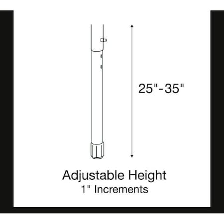 Correll Diamond 34 in W, 30 in L, 25 in to 35 in H, Particleboard, Frosty White AD3034DE-DIA-80