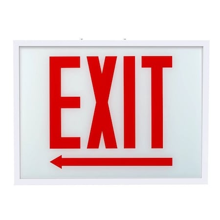 Keystone Exit Sign | Steel | Chicago Compliant | Style 1 | White Color | Single Facing | Red Lettering| Surfa KT-EX-STCH1-WH1RL-SU /EL