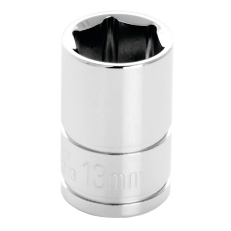 Perform Tool Socket 3/8 In Drive; 13 mm; Metric; 6 Point; Polished Nickel Chrome Plated; Vanadium Alloy Steel; W38213