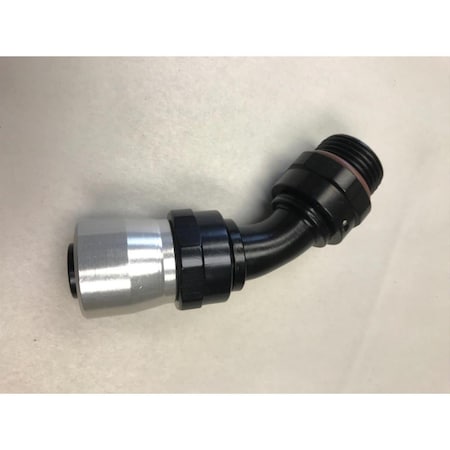 Fragola 12AN ORB Male 45 deg Crimp Hose End, Black FRG3104512-RAD