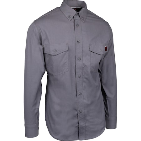 Pip AR/FR Dual-Certified Ripstop Long Sleeve Work Shirt, 9 cal/cm2 385-FRRS-GR/M
