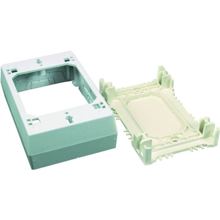 Legrand Wiremold NMW Outlet Box, 1 Gang, Plastic, White, Wall Mounting NMW3