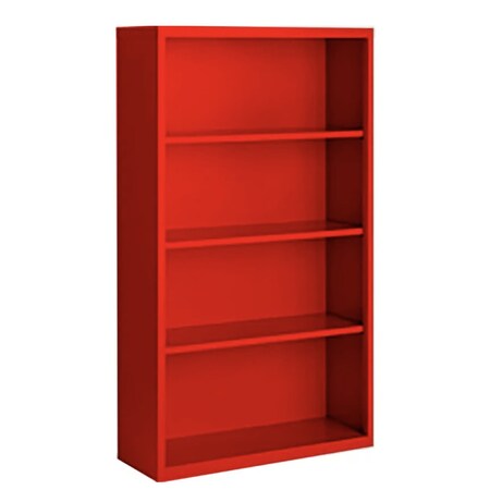 Steel Cabinets Usa Bookcase 52 in H, 36 in W, Red, 4 Shelves BCA-365213-R