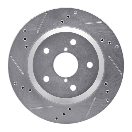 Dynamic Friction Co DFC Brake Rotor - Drilled and Slotted - Silver 631-13046L