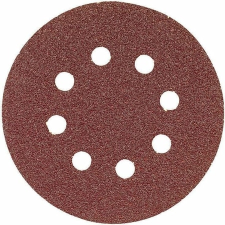 Bosch 5In Sanding Disc 8-Hole Red 120 Grit, 5" Dia, 8 Hole, Aluminum Oxide, 120 Grit, Open Coat Type SR5R120