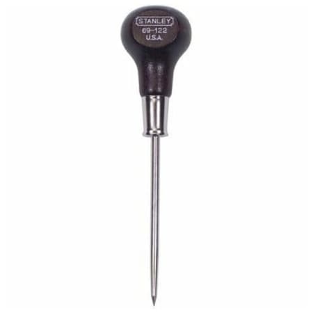 Stanley Wood Handle Scratch Awl, Tip Size 3/16 in, Overall Length 6 1/16 in, Red 69-122