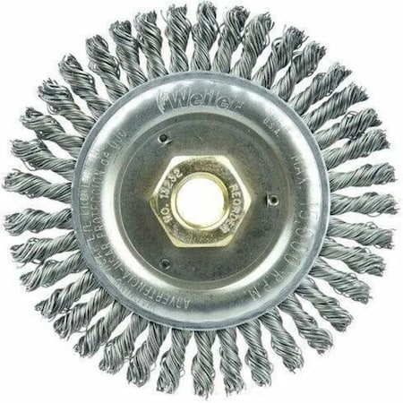 Weiler Roughneck Jr. 4-1/2" Wire Wheel, .020" Steel Fill, 5/8"-11 UNC Nut 13232