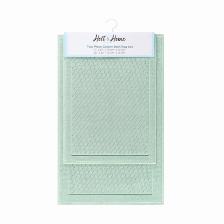 Arkwright Home Cotton 2pc Bath Mat Set 17x24/20x32 Silt Green 2pc Set P-HH-BM-2PK-GR