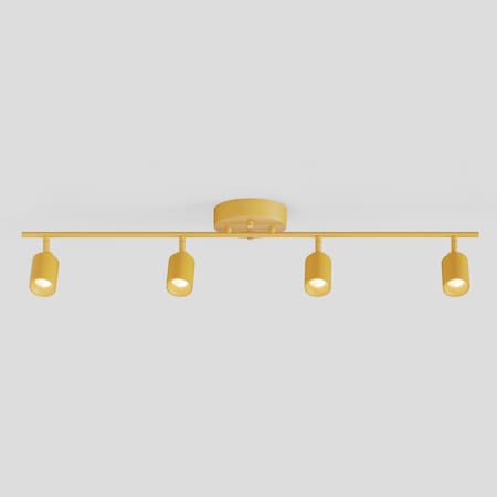 Vidalite Shura Mustard Yellow 4-Light Track Light with Rotatable Heads, Integrated LED, 3000k, 2240 Lmn CE1059864