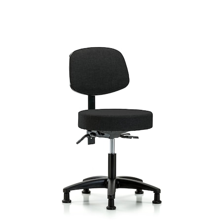 Blue Ridge Ergonomics Desk Stool, Fabric, Bk, Glides, Blk BR-FDHST-RG-T0-RG-F42
