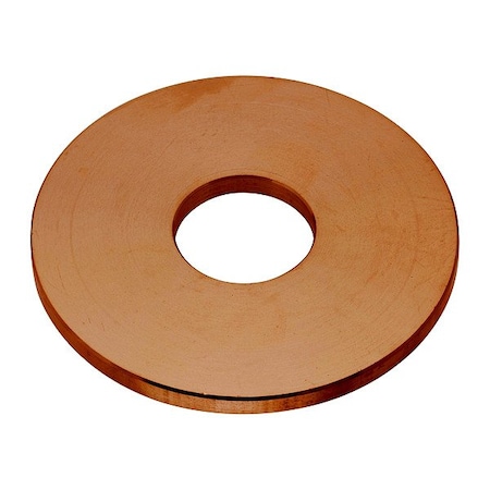 Zoro Select Flat Washer, For Screw Size 3/4 in , Copper Plain Finish WASB34WCU