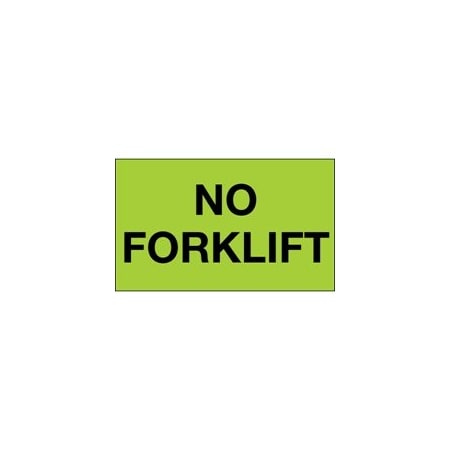 Bubblefast 3 x 5'' - ''No Forklift'' Fluorescent Green Labels BFDL1321