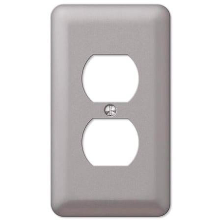 Amerelle Devon Brushed Nickel Pewter 1 gang Steel Duplex Wall Plate 2DPW