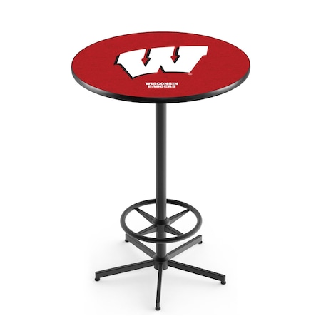 Holland Bar Stool Co 42" Black Wisconsin "W" Pub Table L216B4236Wisc-W