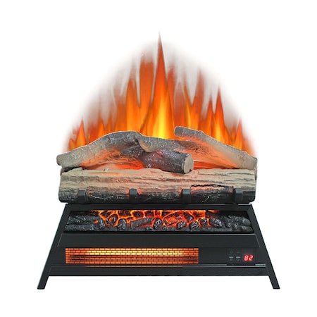 Edendirect 21.53-in W 5000 -BTU Black Electric Fireplace Logs with Heater and Thermostat ZR-W1769P203960