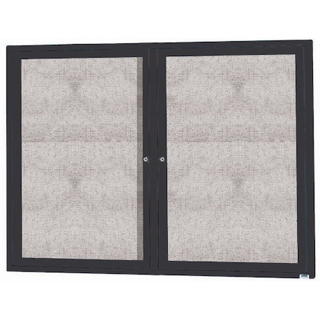 Aarco Outdoor Enclosed Bulletin Board w/ Al Frame, Powder Coated Black, 36''Hx48''W ODCC3648RBK