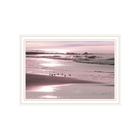 Homeroots Breakfast On The Beach White Framed Print Wall Art 530169