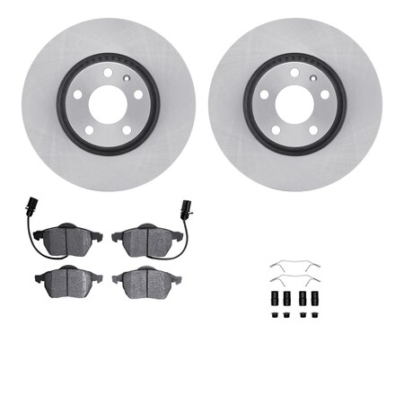 Dynamic Friction Co DFC Rotors with EURO 5000 Ceramic Brake Pads includes Hardware 6612-73176