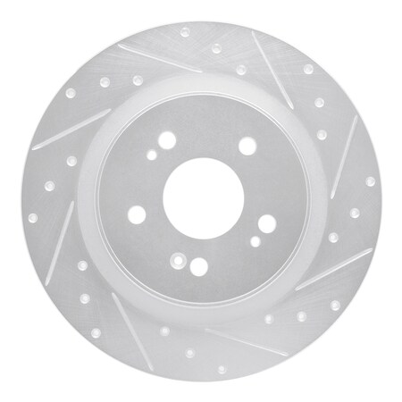 Dynamic Friction Co DFC Brake Rotor - Drilled and Slotted - Silver 631-59066R