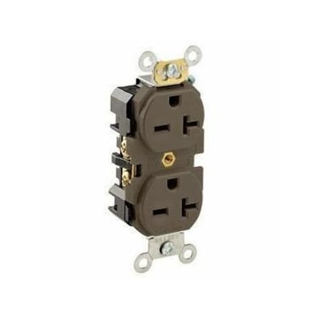 Leviton Duplex Straight Blade Receptacle, 6-20R, 20 A, 250V AC, 2 Pole, 3 Wire, Flush Mount, Grounded 5462