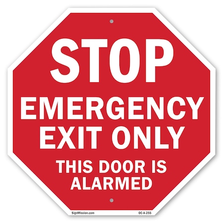 Signmission Exit Sign, Plastic Sign, 18 in W, 18 in H OC-P-18-255