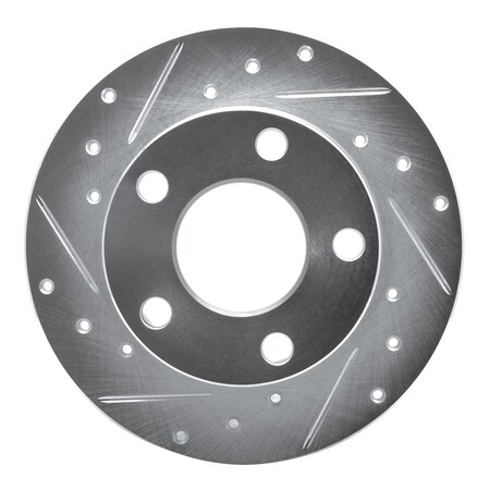 Dynamic Friction Co DFC Brake Rotor - Drilled and Slotted - Silver 631-74011L