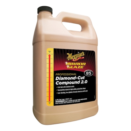 Meguiars Mirror Glaze Professional Diamond Cut Compound, 1 gallon Can, Gloss Creamy White, Liquid M8501
