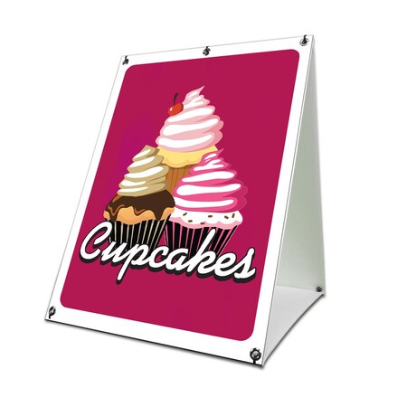 Signmission Cupcakes, 24 Inch x 18 Inch A-frame Yard Sign, Coroplast Yard Sign SBC-1824-30367